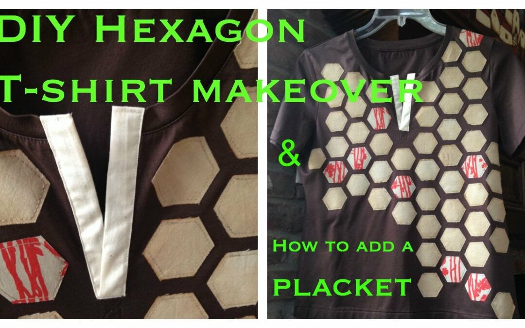 DIY Summer Top Series #3: PLACKET on a T with HEXAGONS Sewing Tutorial