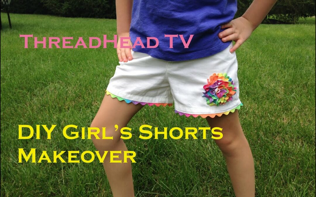 Girl’s Shorts Makeover with Rainbow Rick Rack Sewing Tutorial
