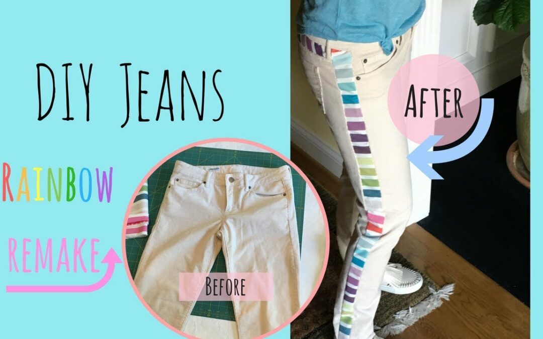 Rainbow Jeans DIY Sew Remake